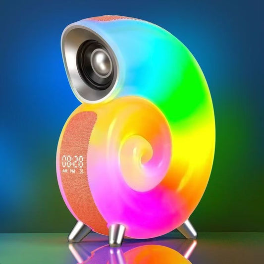 Mobile speaker, wireless conch charging, Bluetooth smart speaker, colorful atmosphere, colorful alarm clock, Bluetooth speaker