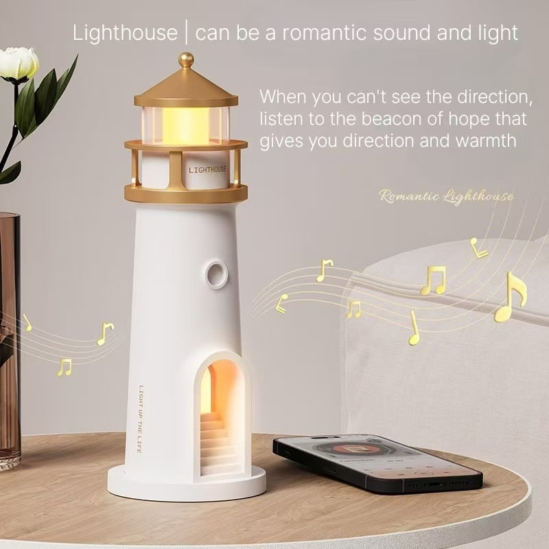 Creative Moonlight Lighthouse Bluetooth Speaker Dormitory Desktop Decoration for Men's Birthday Gifts for Girls, Exclusive and Premium