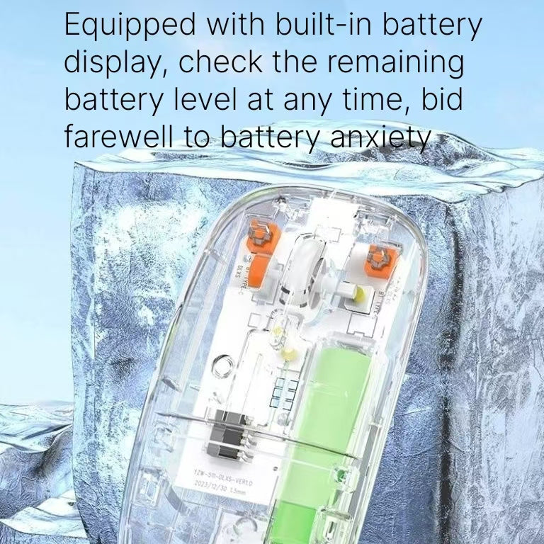 Desktop computer, laptop, office games, wireless Bluetooth charging, dual-mode crystal transparent version, silent mouse