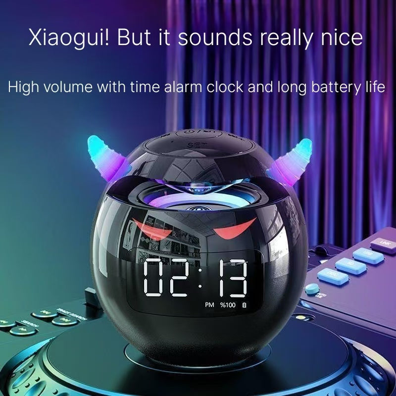 AI intelligent demon Bluetooth speaker, student alarm clock, multifunctional wireless speaker, plug-in electronic alarm clock, subwoofer