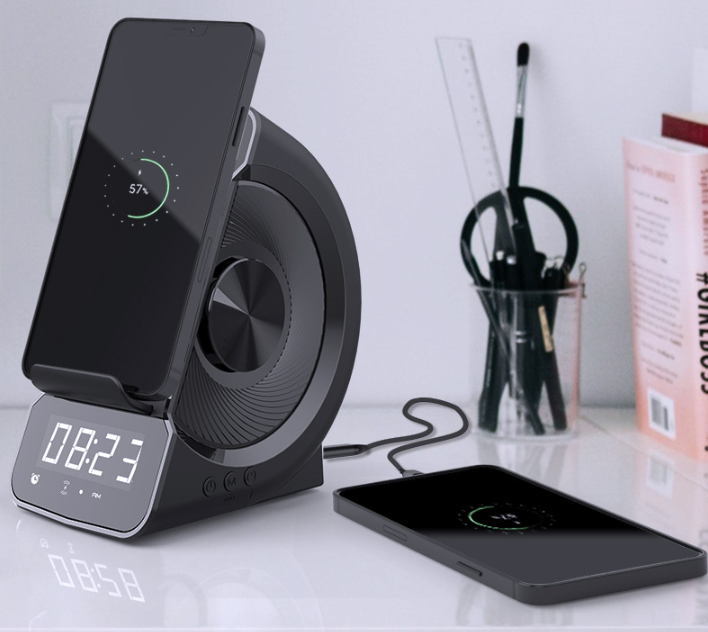 Bluetooth speaker 3-in-1 Creative wireless charging clock alarm clock Bluetooth speaker/5% discount on Christmas purchases of more than 2