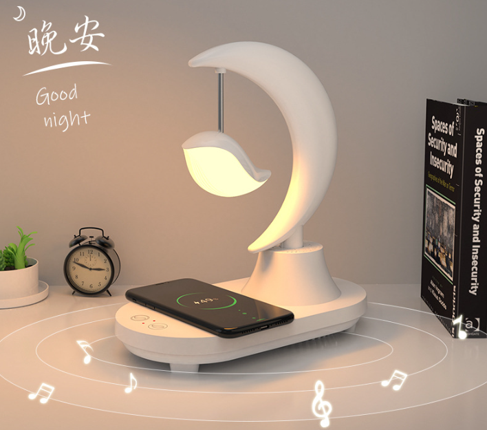 Bluetooth speaker led bedside colorful atmosphere night light support mobile phone wireless charging eye protection light