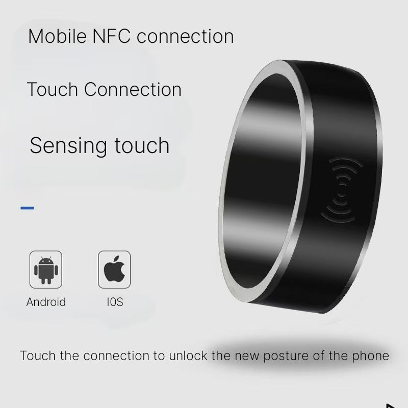 Solar multifunctional Android temperature magic with ins waterproof NFC black technology Bluetooth ring