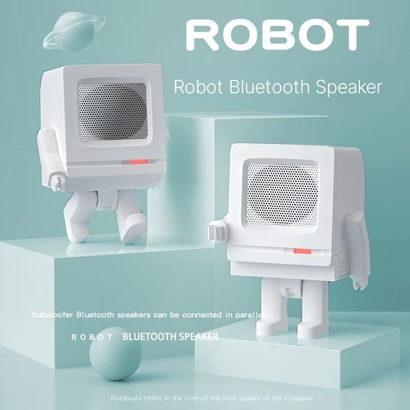 Mini robot Bluetooth audio small speaker wireless subwoofer network red portable new HIFI