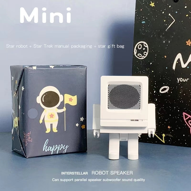 Mini robot Bluetooth audio small speaker wireless subwoofer network red portable new HIFI