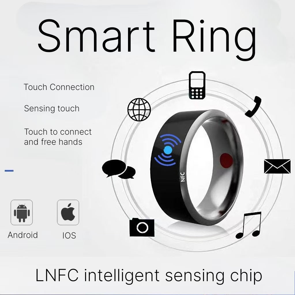 Solar multifunctional Android temperature magic with ins waterproof NFC black technology Bluetooth ring