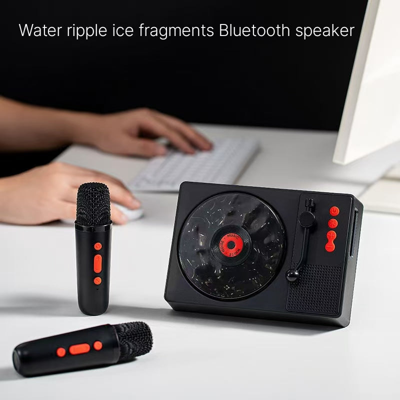 Water ripples, ice fragments, listening to the sea, popular karaoke, Bluetooth speaker, home KTV microphone speaker, birthday gift