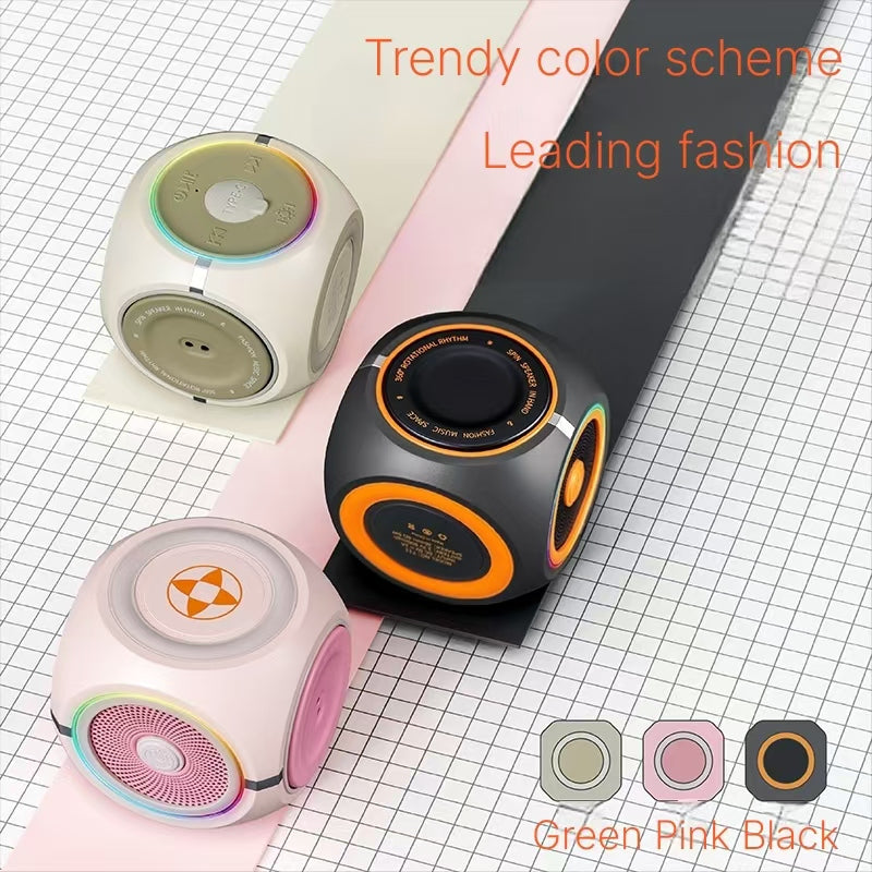 2024 New Internet Celebrity Decompression God Fingertip Rotating Gyroscope Colorful Light Effect Portable Bluetooth Audio subwoofer