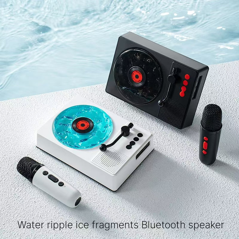 Water ripples, ice fragments, listening to the sea, popular karaoke, Bluetooth speaker, home KTV microphone speaker, birthday gift