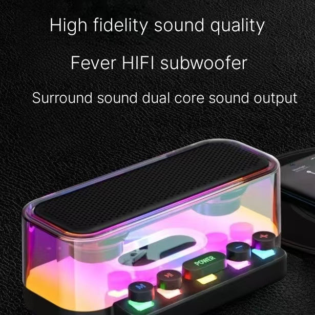 Home Colorful Glass Bluetooth Speaker 3D subwoofer with super large volume, high quality, and long battery life