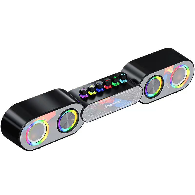 Desktop computer audio mirror Bluetooth speaker, home desktop subwoofer, e-sports game, cool RGB lighting effect