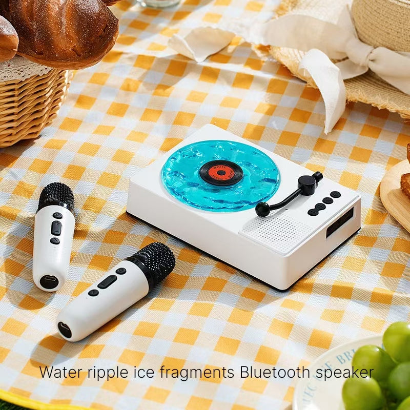 Water ripples, ice fragments, listening to the sea, popular karaoke, Bluetooth speaker, home KTV microphone speaker, birthday gift