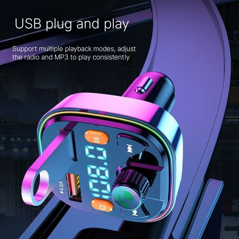 Car MP3 player without noise, car Bluetooth receiver, mobile navigation call, car charger, fast charging