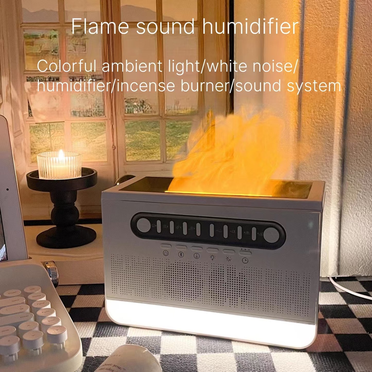 White noise, flame atmosphere, aromatherapy machine, Bluetooth speaker, niche, super heartfelt birthday gift for boys and girls