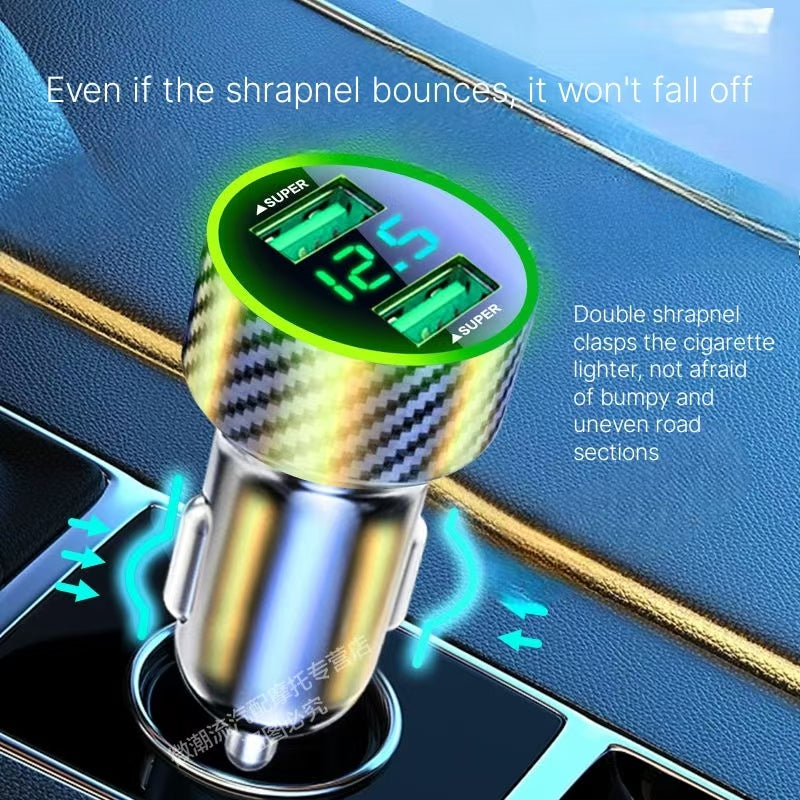 Dual port car phone charger, super fast charging, Apple Android car, one to two cigarette lighter, flash charging head