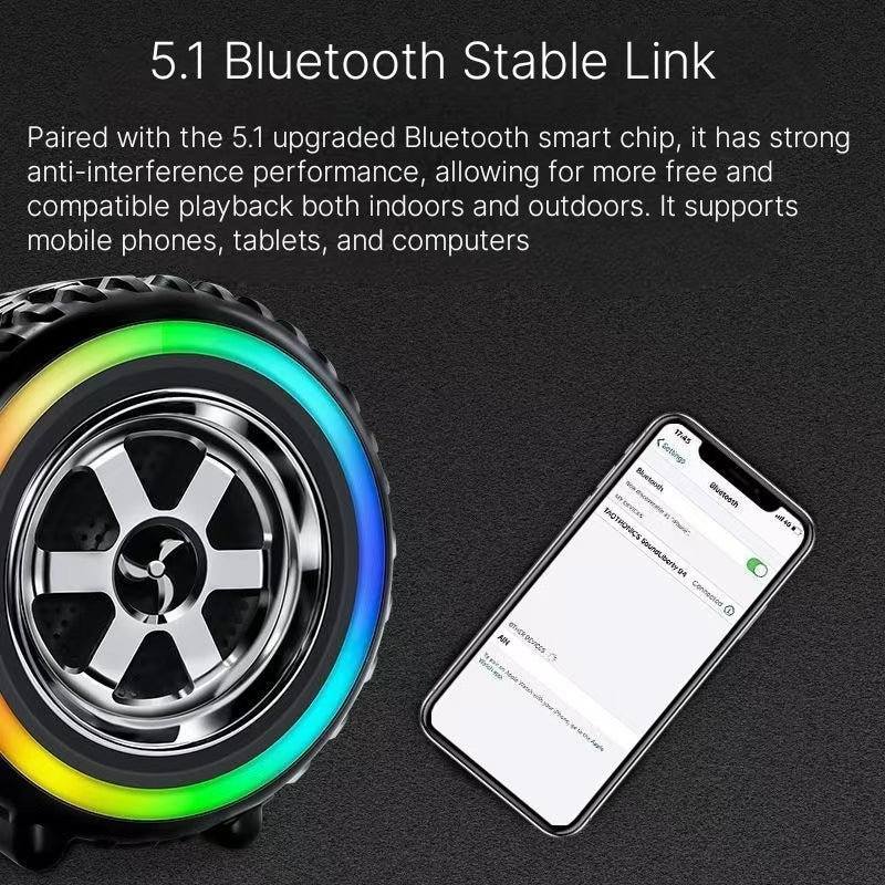 Bluetooth speaker high frequency quality upgrade, internet celebrity tire speaker, wireless mini subwoofer, portable outdoor