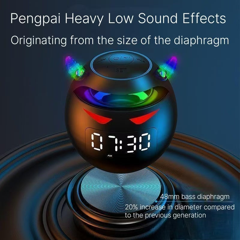 AI intelligent demon Bluetooth speaker, student alarm clock, multifunctional wireless speaker, plug-in electronic alarm clock, subwoofer