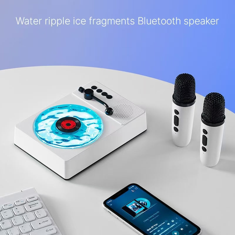 Water ripples, ice fragments, listening to the sea, popular karaoke, Bluetooth speaker, home KTV microphone speaker, birthday gift