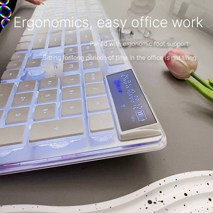 Office high-value wireless Bluetooth silent backlight intelligent tactile mechanical keyboard