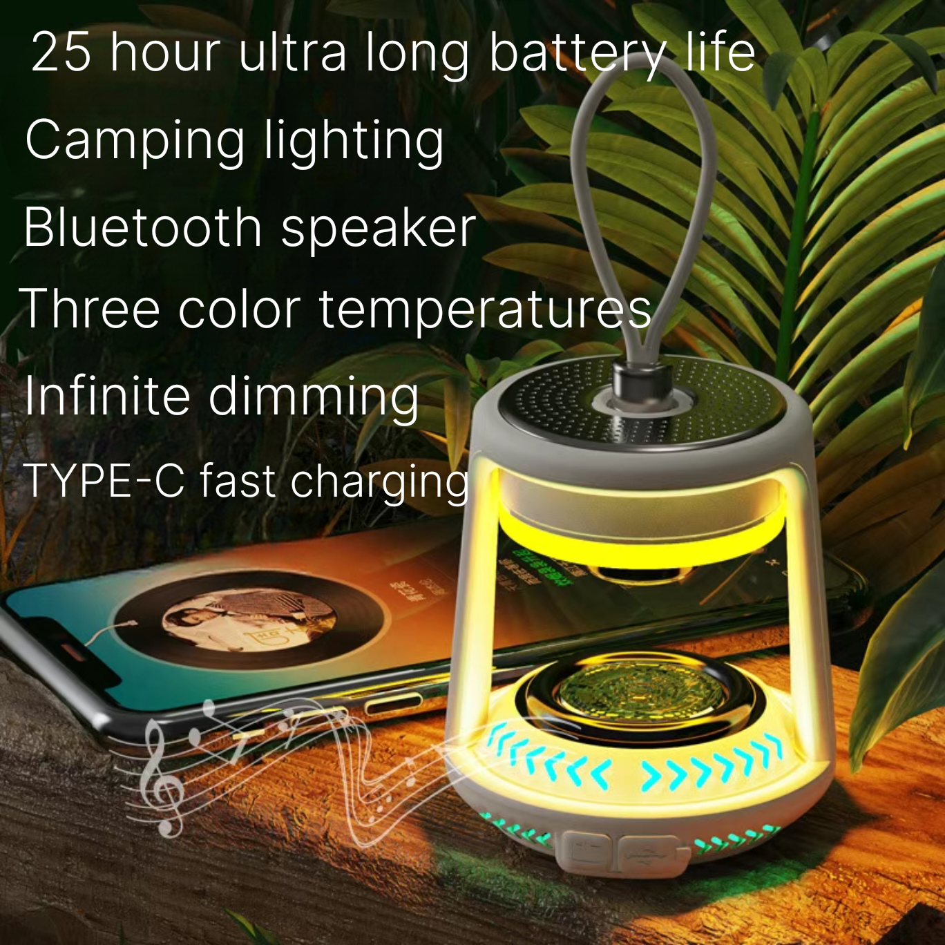 Outdoor camping lights with ultra long endurance, hanging tent lights, ambient lighting, camping lights, charging Bluetooth speaker lights