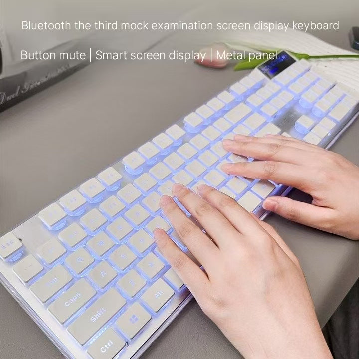 Office high-value wireless Bluetooth silent backlight intelligent tactile mechanical keyboard