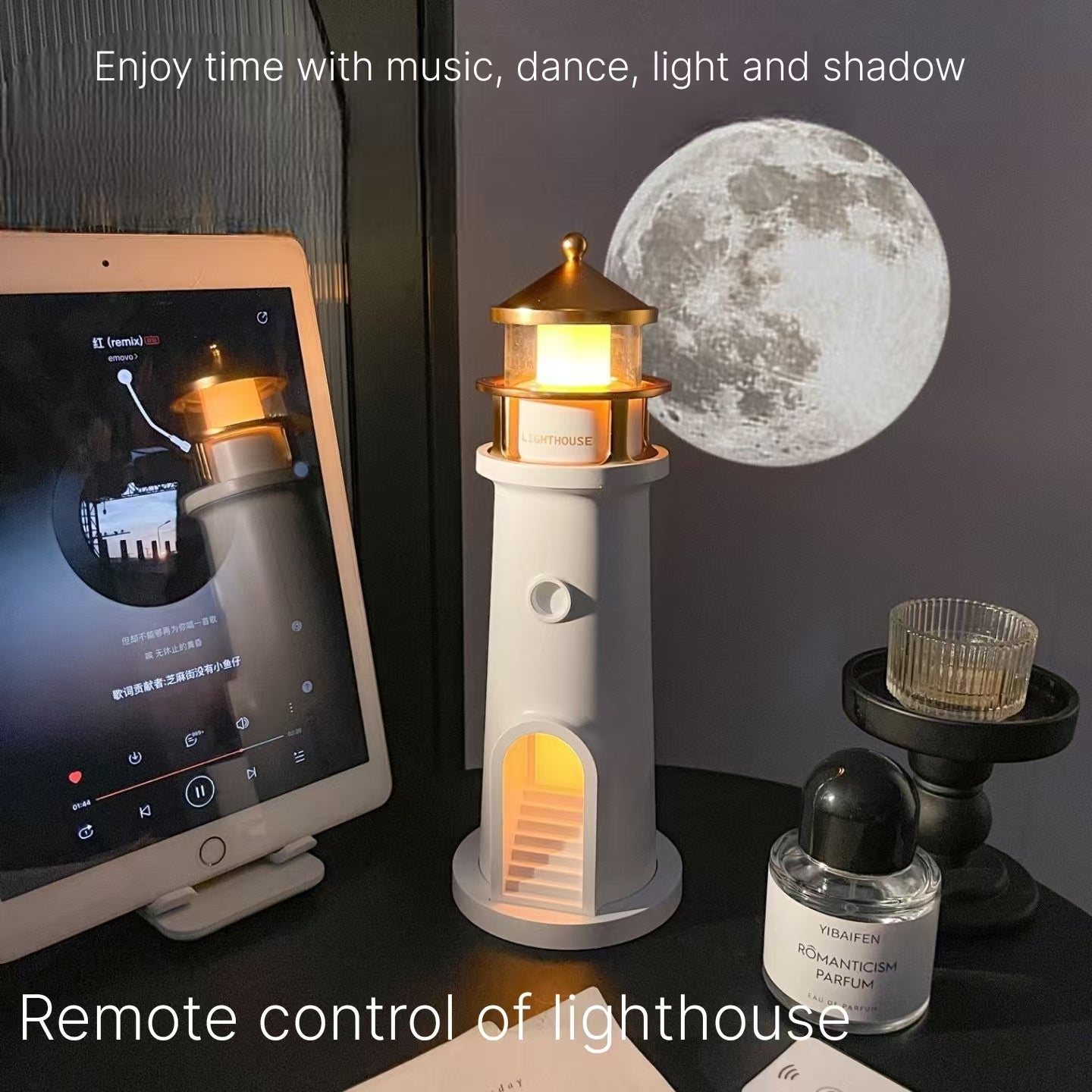 Creative Moonlight Lighthouse Bluetooth Speaker Dormitory Desktop Decoration for Men's Birthday Gifts for Girls, Exclusive and Premium