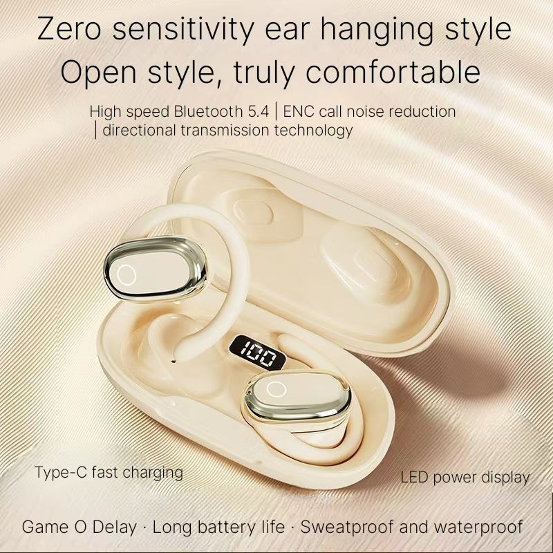 Bone conduction open Bluetooth earphones, wireless ear hanging, long endurance, sports, running, anti drop