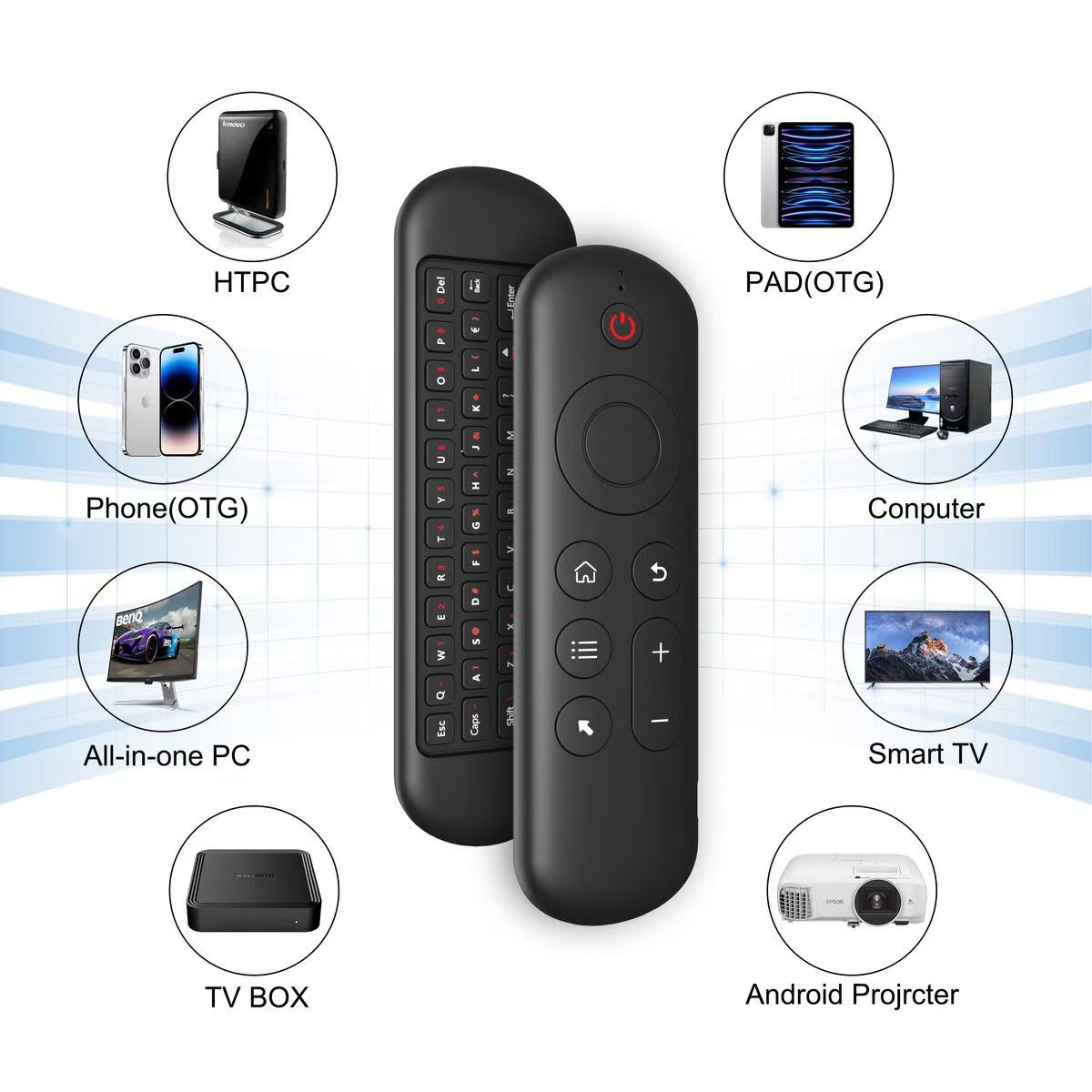 TV remote control 7-color gyroscope wireless handheld mini motion sensing mouse keyboard remote control