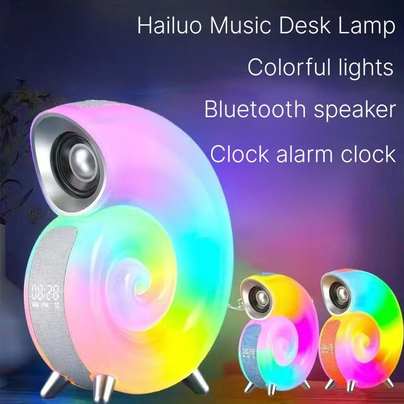 Mobile speaker, wireless conch charging, Bluetooth smart speaker, colorful atmosphere, colorful alarm clock, Bluetooth speaker