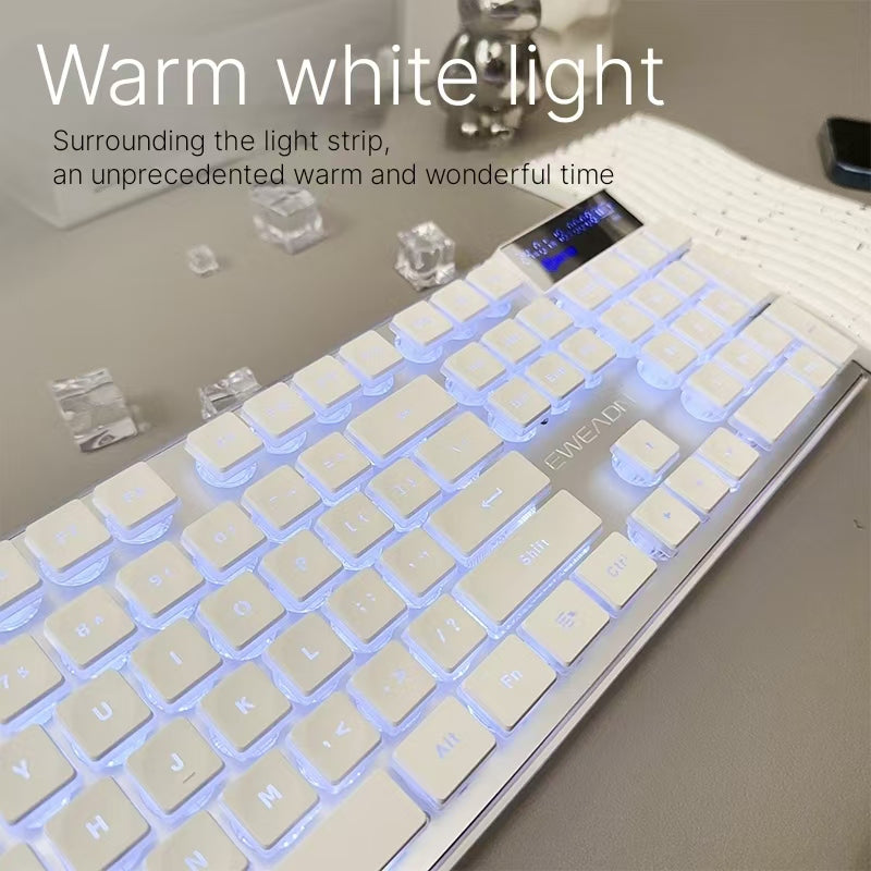 Office high-value wireless Bluetooth silent backlight intelligent tactile mechanical keyboard