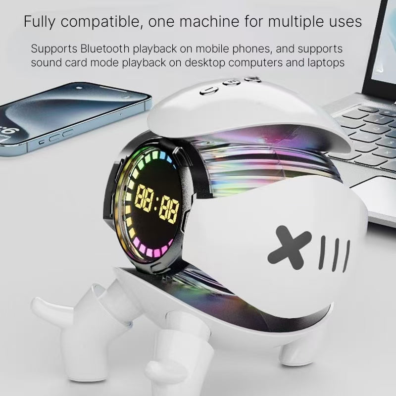 Mech Monster AI Intelligent Cool Bluetooth Audio Clock Alarm Clock High Quality Desktop Clock Ornament