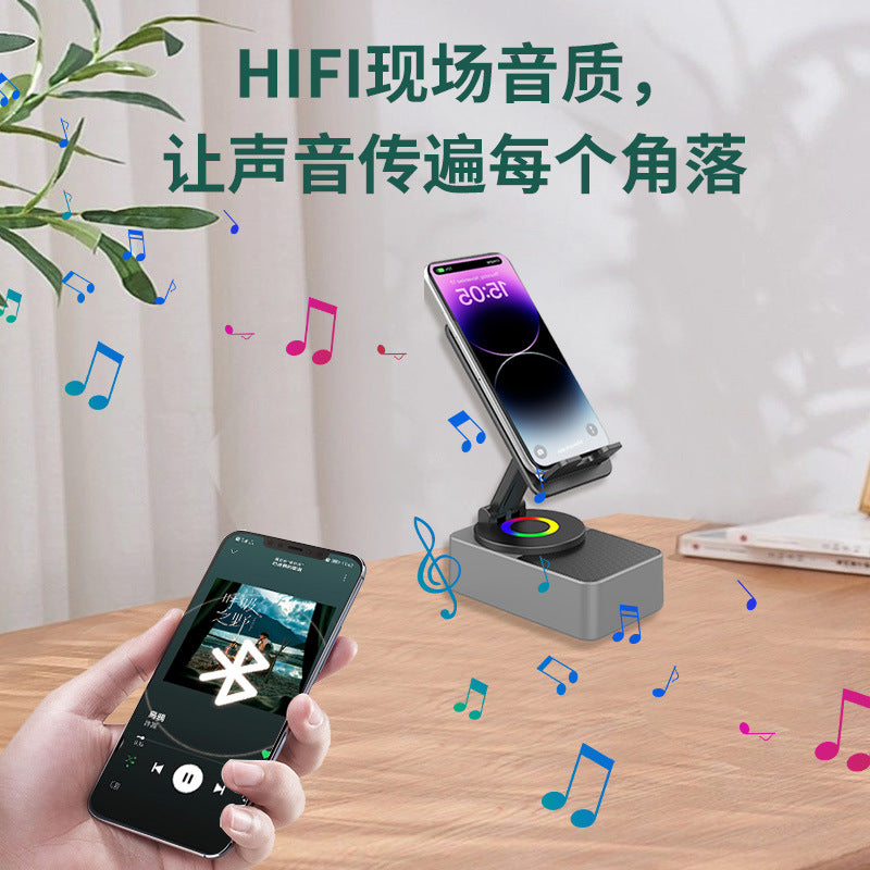 Lazy man's artefact mobile phone stand Bluetooth speaker desktop tablet live broadcast stand small speaker/5% discount on Christmas purchases of more than 2