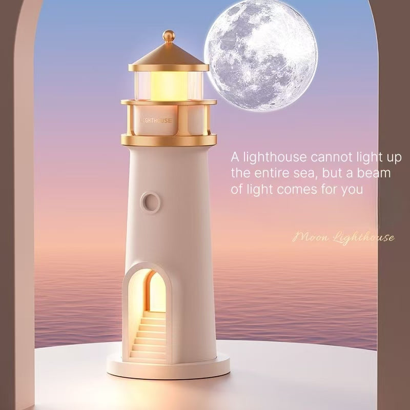 Creative Moonlight Lighthouse Bluetooth Speaker Dormitory Desktop Decoration for Men's Birthday Gifts for Girls, Exclusive and Premium