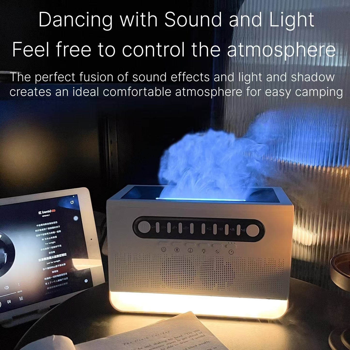 White noise, flame atmosphere, aromatherapy machine, Bluetooth speaker, niche, super heartfelt birthday gift for boys and girls