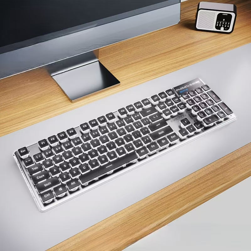 Office high-value wireless Bluetooth silent backlight intelligent tactile mechanical keyboard