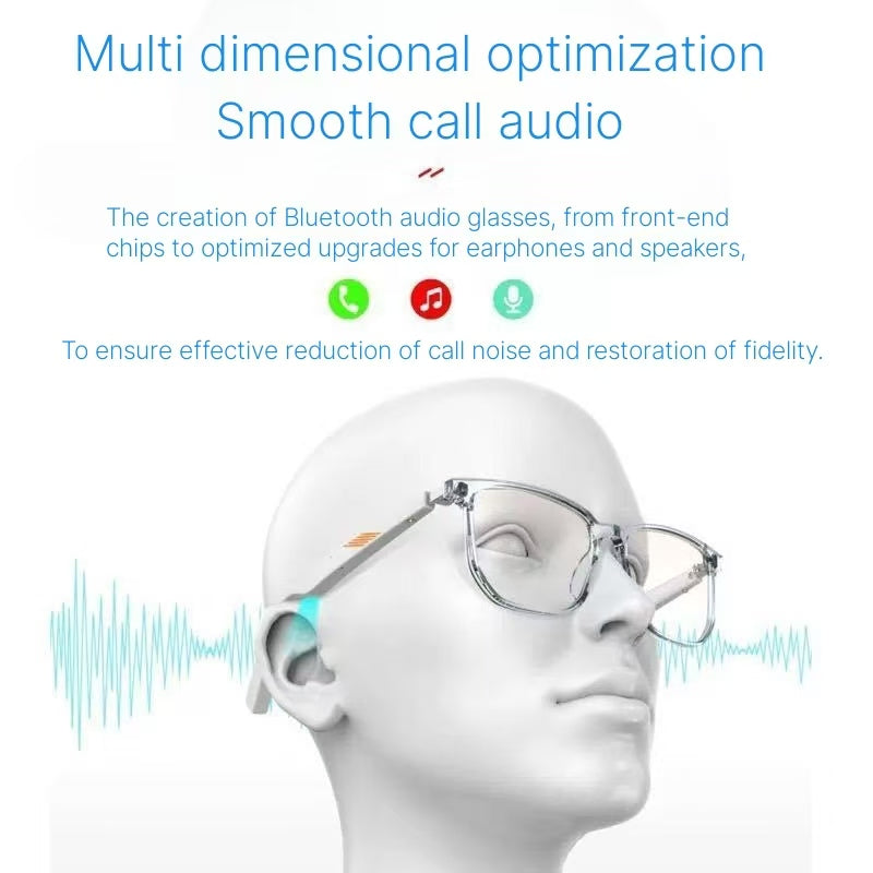 Smart Bluetooth Audio Stereo Call Listening to Music Myopia Anti Blue Light Multi functional Glasses