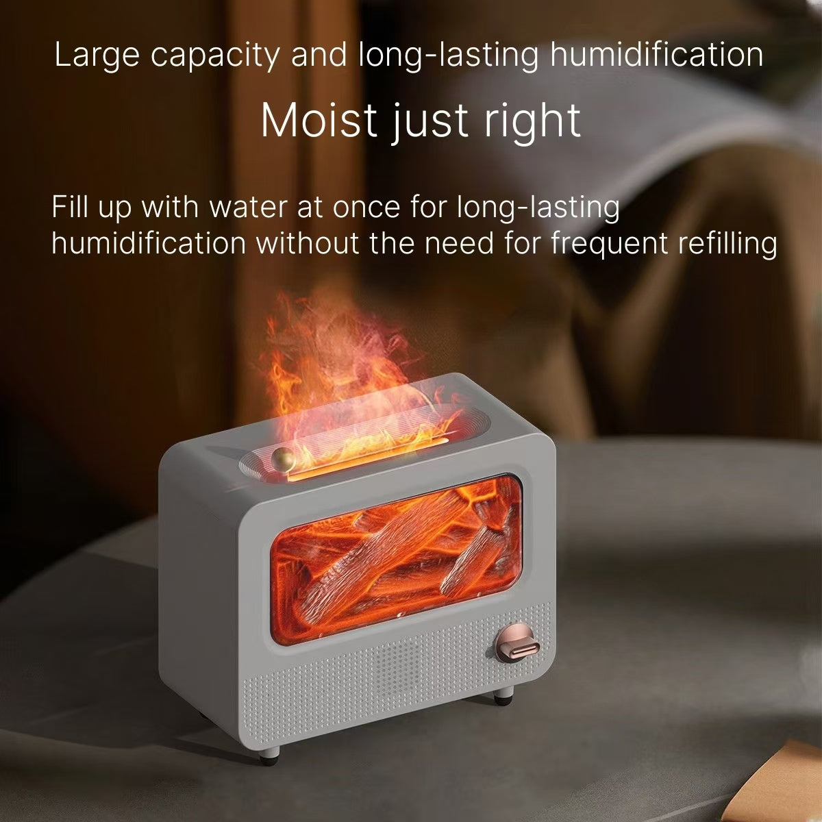 Bluetooth Speaker Retro Flame Aromatherapy Machine 3D Simulation Fireplace High Quality Living Room Bedroom Desktop Air Humidifier