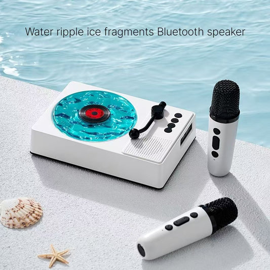 Water ripples, ice fragments, listening to the sea, popular karaoke, Bluetooth speaker, home KTV microphone speaker, birthday gift