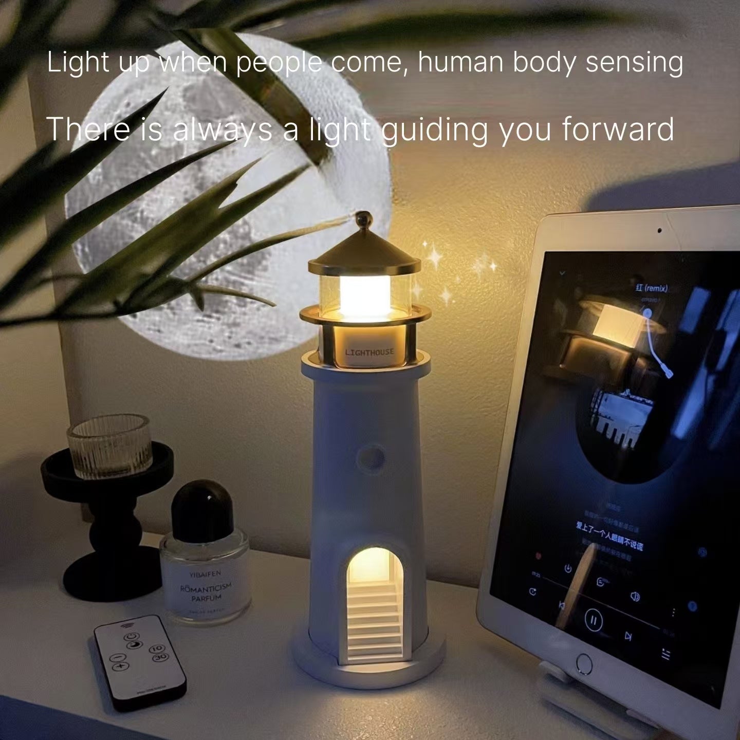 Creative Moonlight Lighthouse Bluetooth Speaker Dormitory Desktop Decoration for Men's Birthday Gifts for Girls, Exclusive and Premium