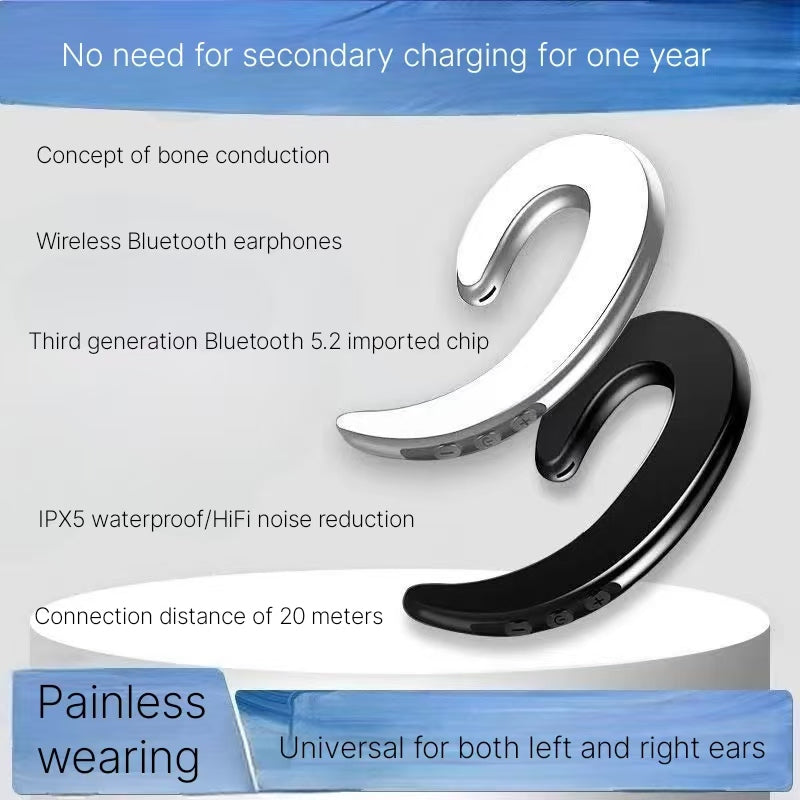 New non ear bone conduction true wireless Bluetooth earphones sports hanging ear style anti drop ultra long battery life Android universal