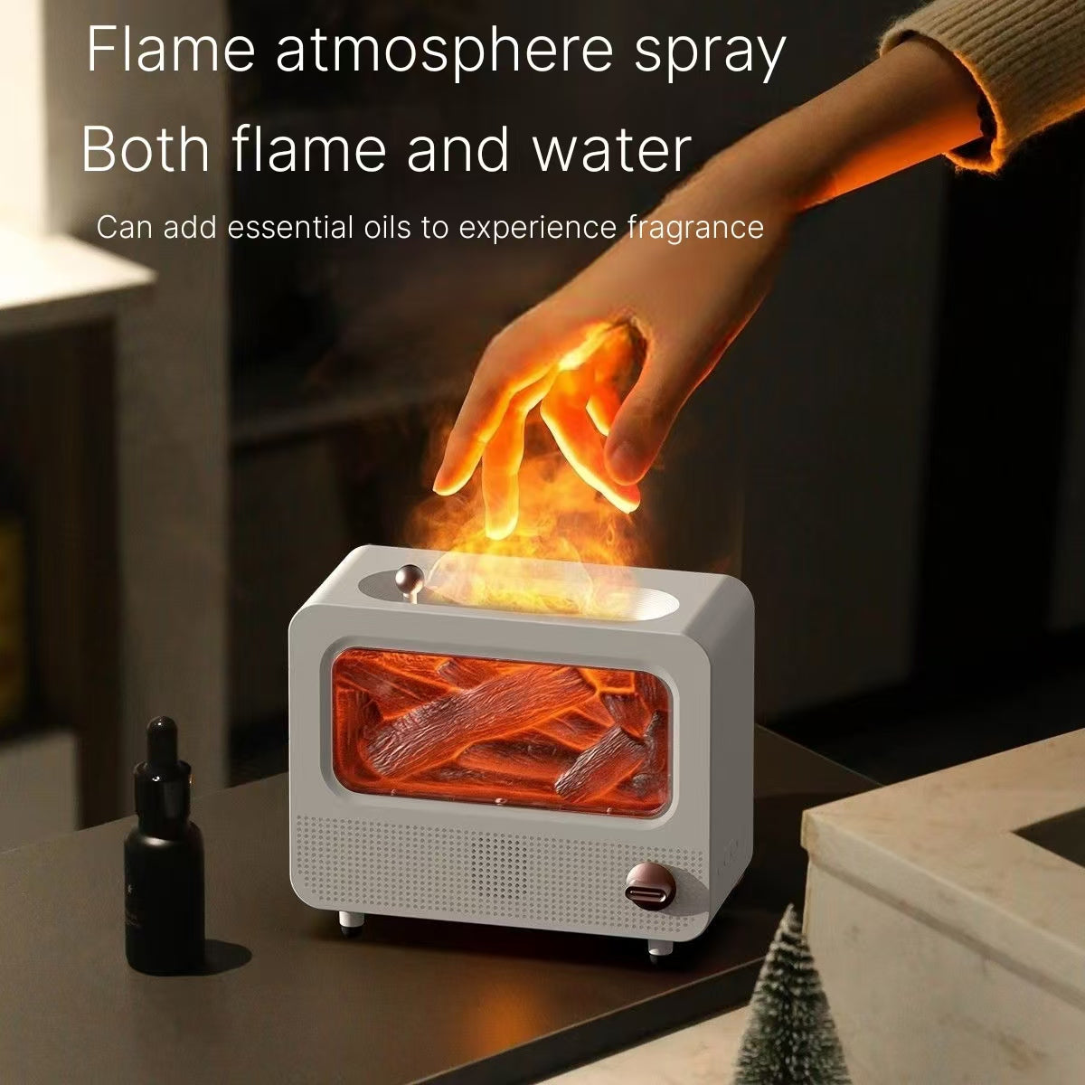 Bluetooth Speaker Retro Flame Aromatherapy Machine 3D Simulation Fireplace High Quality Living Room Bedroom Desktop Air Humidifier