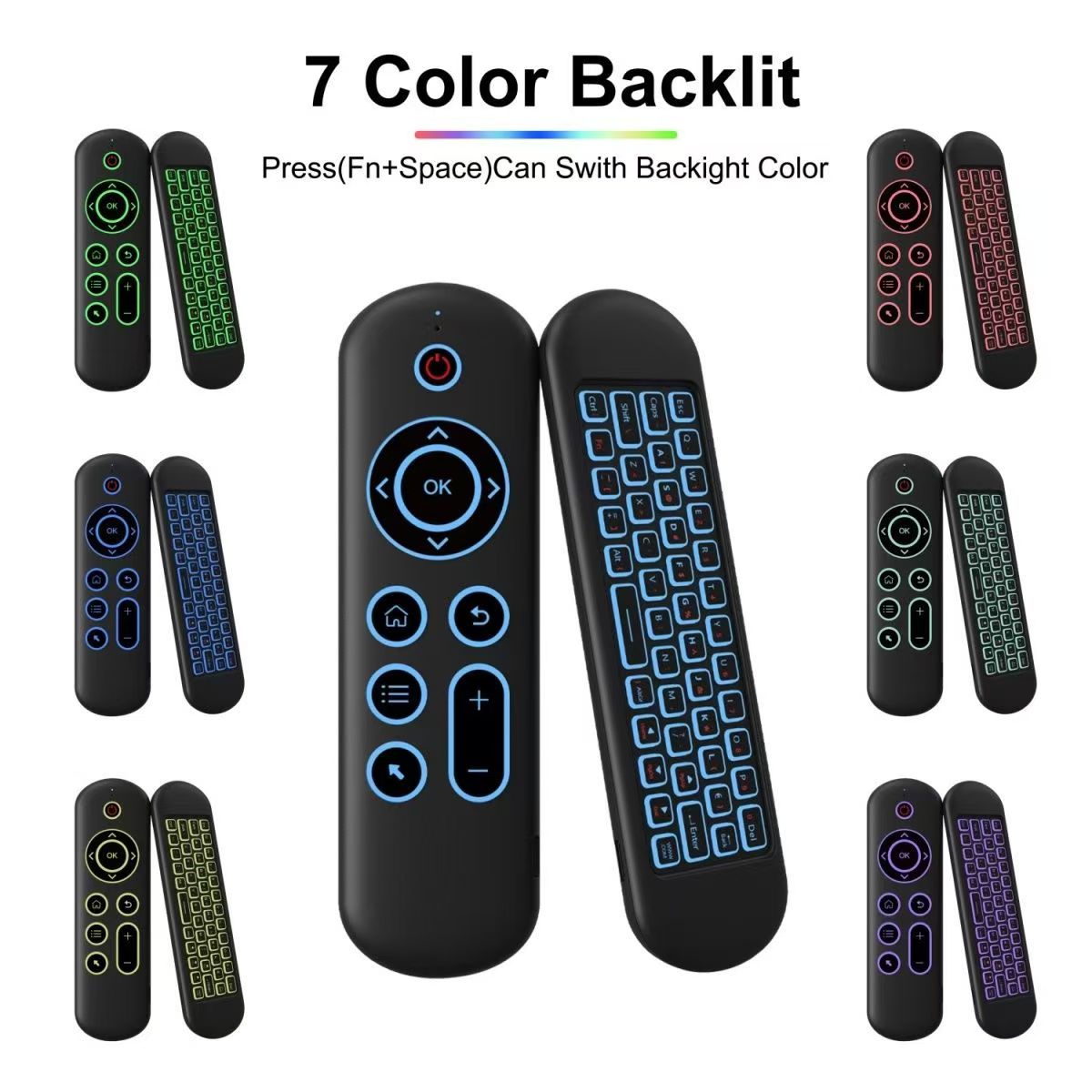 TV remote control 7-color gyroscope wireless handheld mini motion sensing mouse keyboard remote control