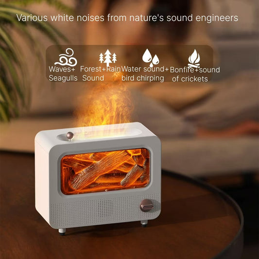 Bluetooth Speaker Retro Flame Aromatherapy Machine 3D Simulation Fireplace High Quality Living Room Bedroom Desktop Air Humidifier