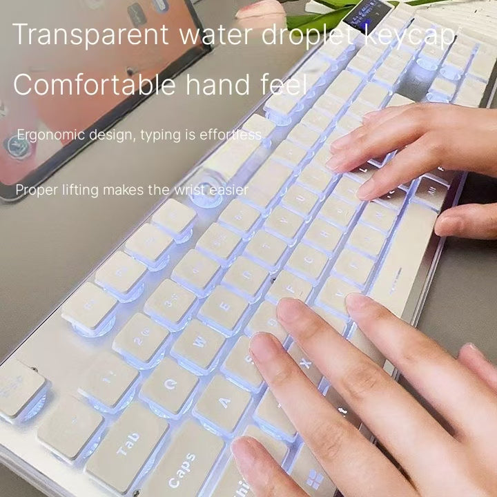 Office high-value wireless Bluetooth silent backlight intelligent tactile mechanical keyboard