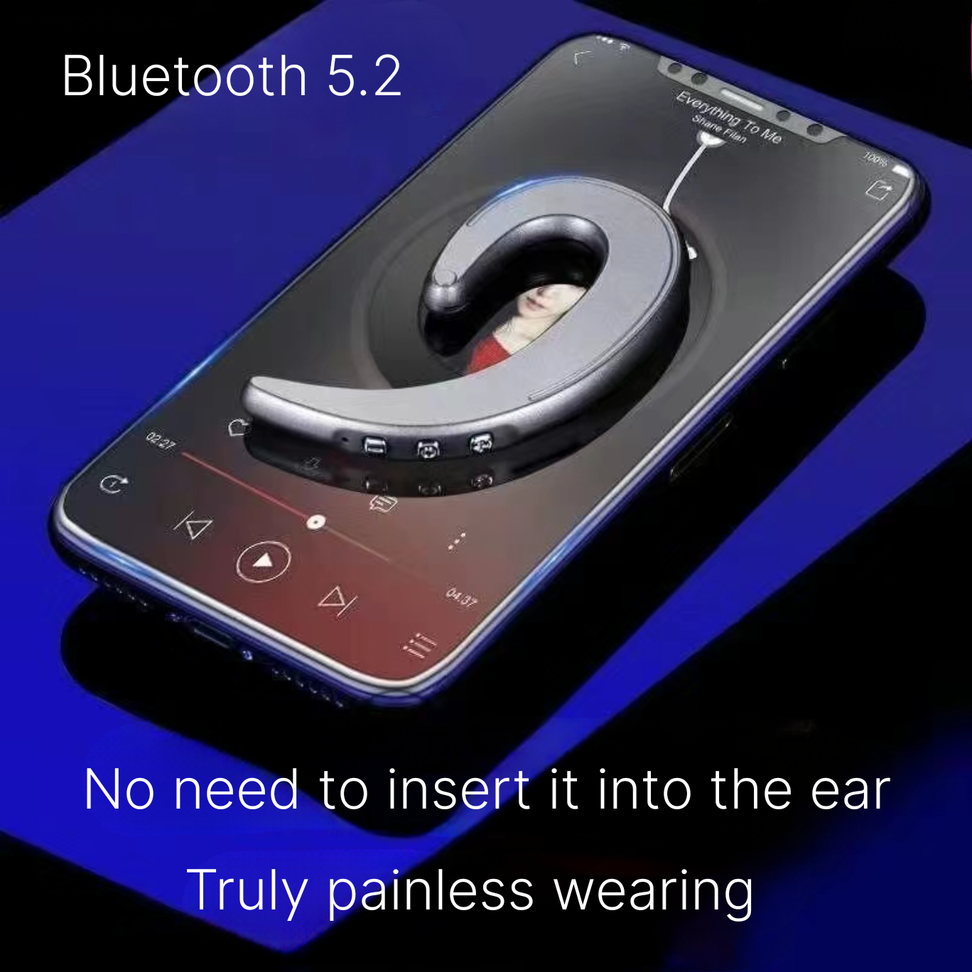 New non ear bone conduction true wireless Bluetooth earphones sports hanging ear style anti drop ultra long battery life Android universal