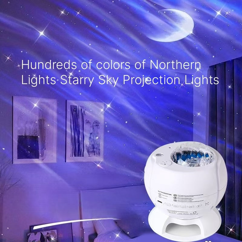 Aurora Borealis Starry Sky Light Projector Starry Sky Room Master Bedroom Romantic Atmosphere Nightlight Bluetooth Speaker