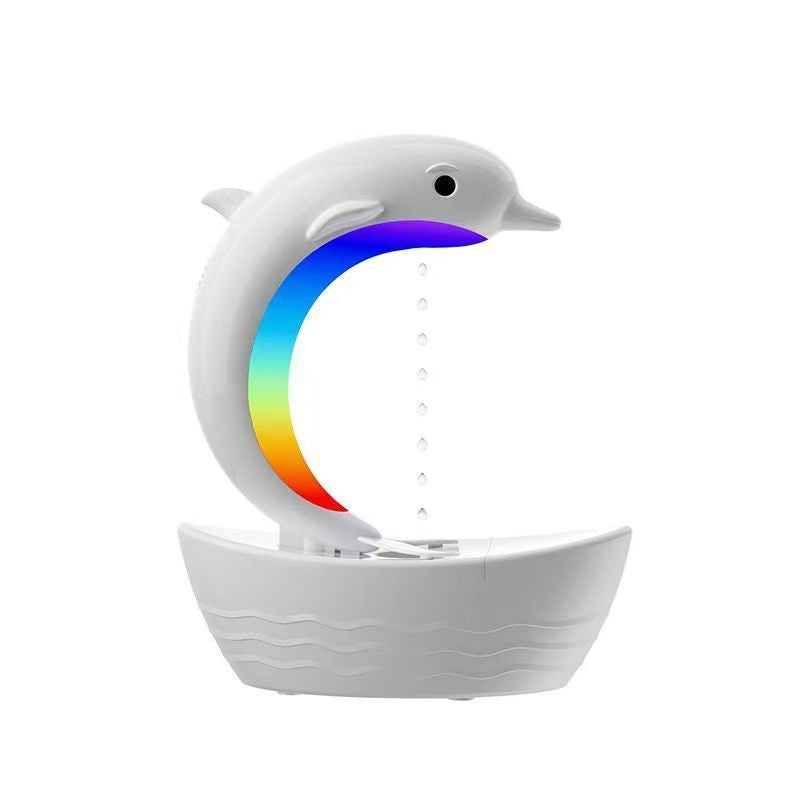 2024 New Dolphin Anti gravity Humidifier Bedroom Home Quiet Water Drops Backflow Bluetooth Colorful spray Atmosphere