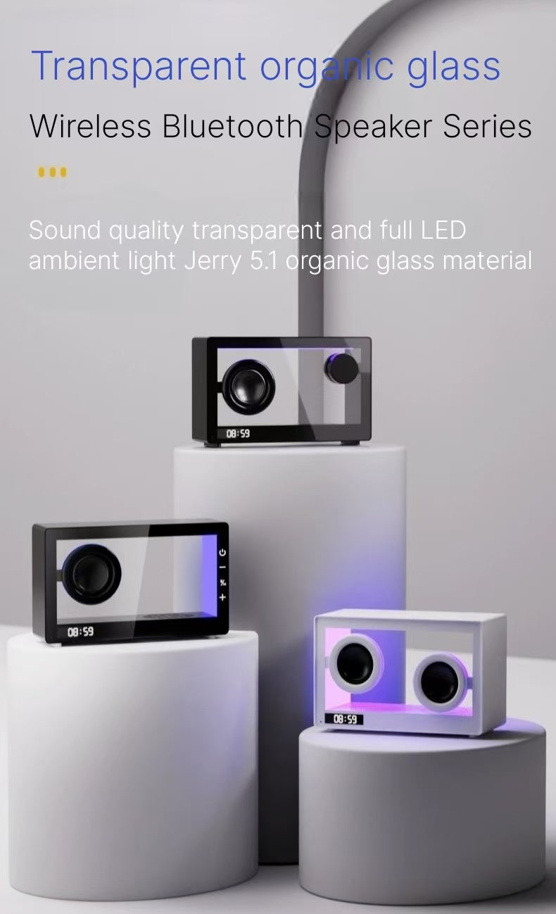 2024 new transparent sound system cannot be given away as gifts, atmosphere lights, wireless Bluetooth speakers, home decorations