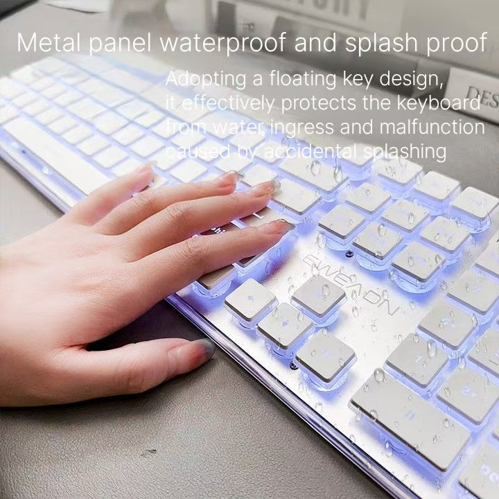 Office high-value wireless Bluetooth silent backlight intelligent tactile mechanical keyboard