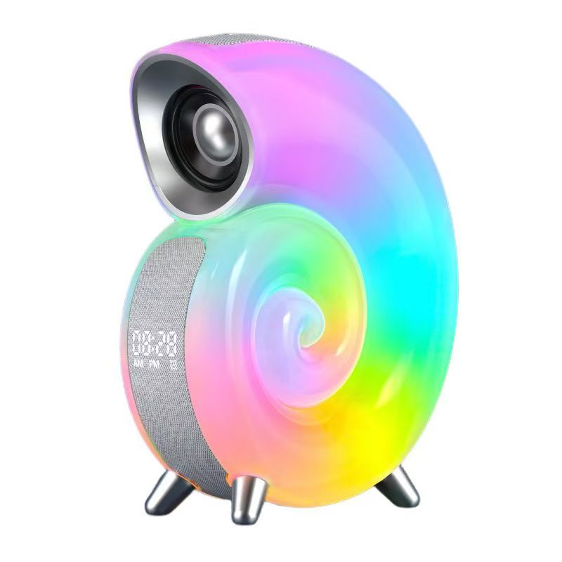 Mobile speaker, wireless conch charging, Bluetooth smart speaker, colorful atmosphere, colorful alarm clock, Bluetooth speaker